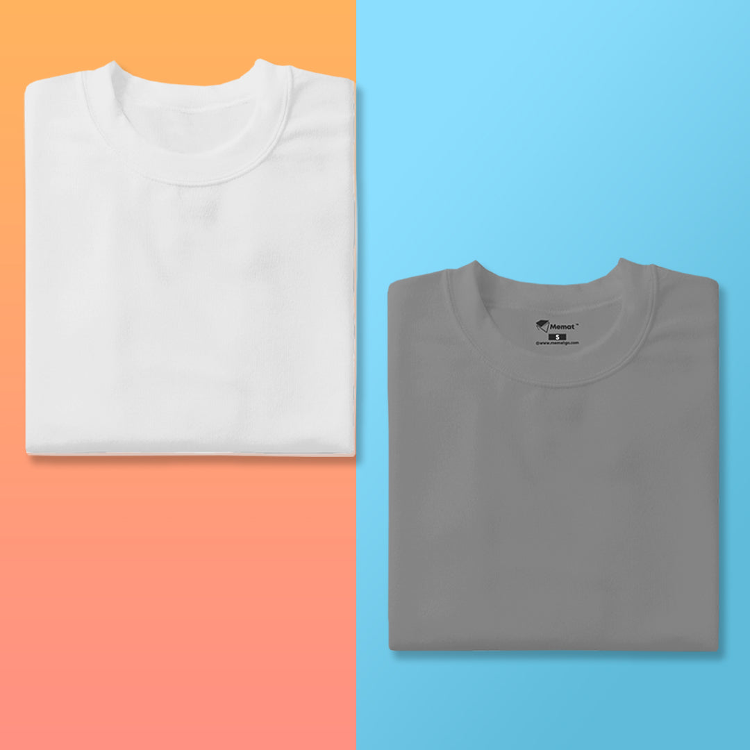 Unisex Round Neck Half Sleeves Tshirt Combo pack of 2