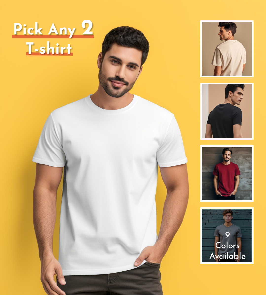 Unisex Round Neck Half Sleeves Tshirt Combo pack of 2