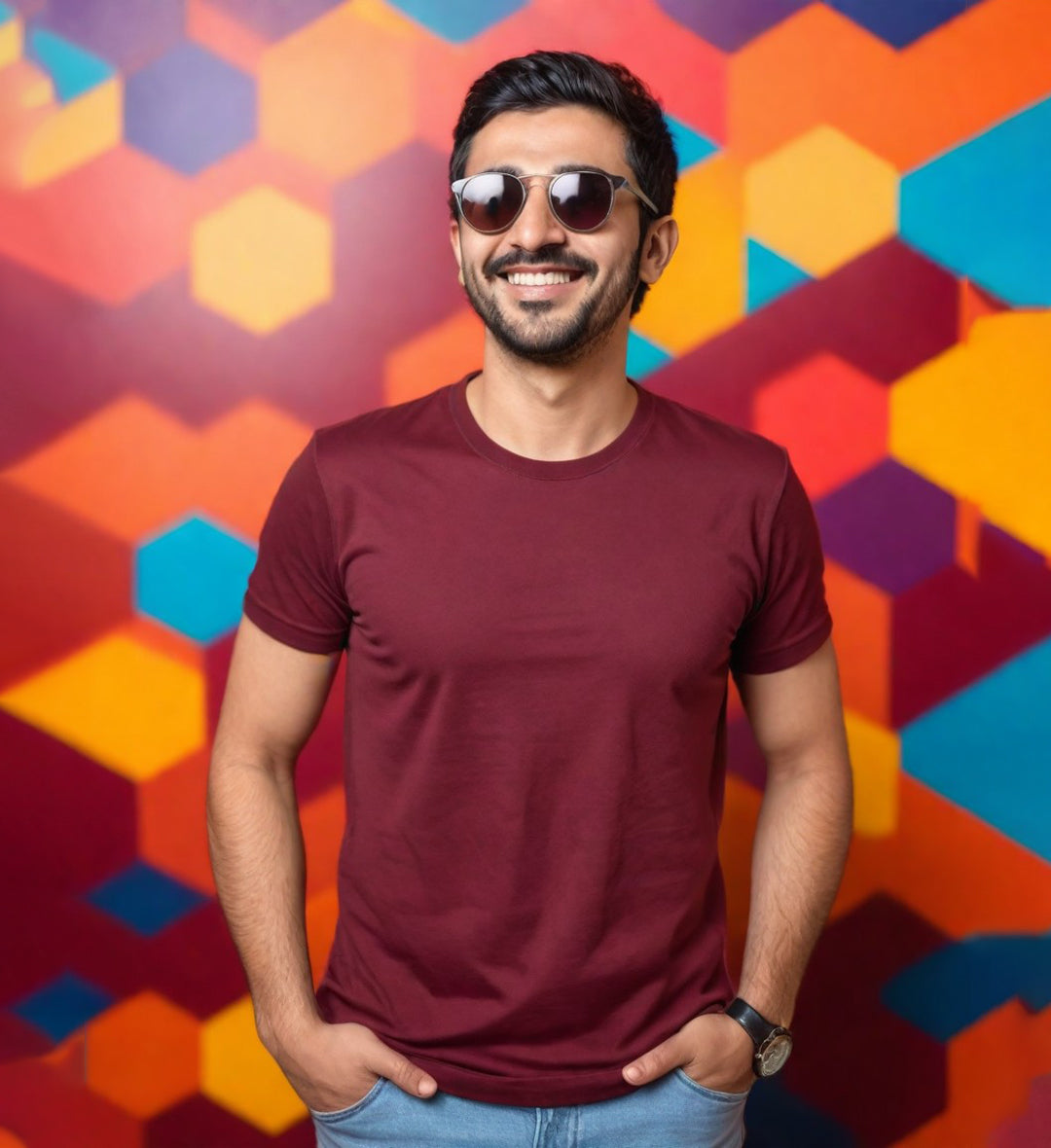 Black  Round Neck  T-Shirt