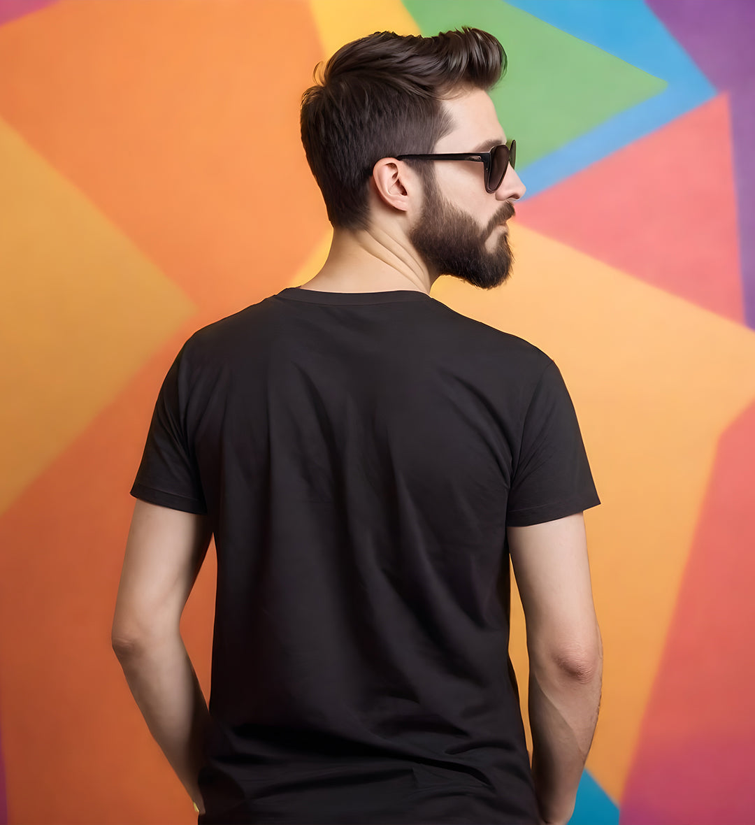Black  Round Neck  T-Shirt
