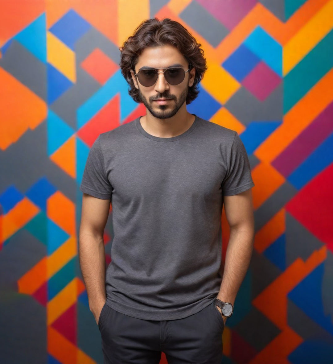 Black  Round Neck  T-Shirt