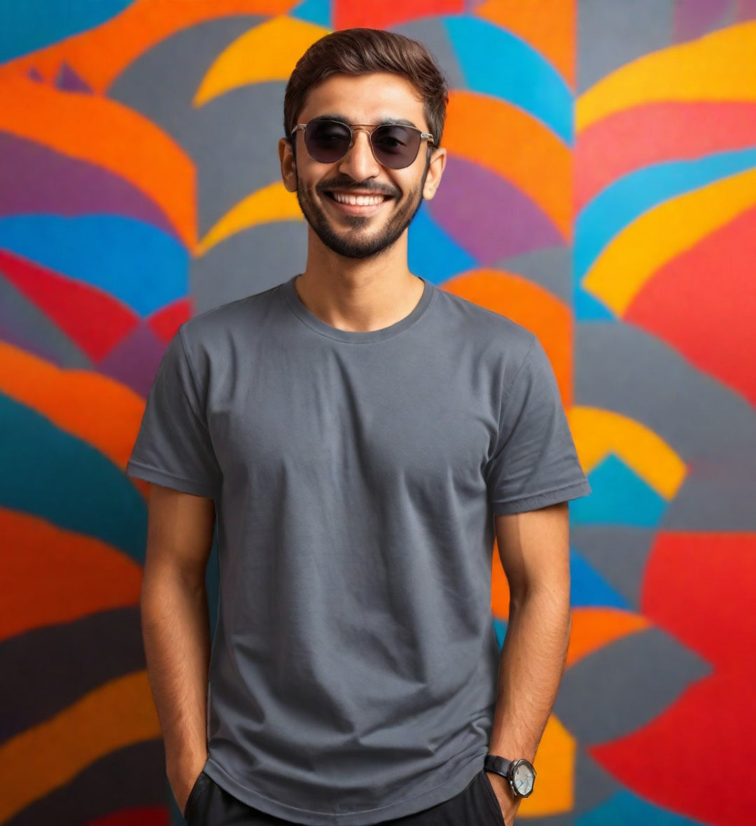 Black  Round Neck  T-Shirt