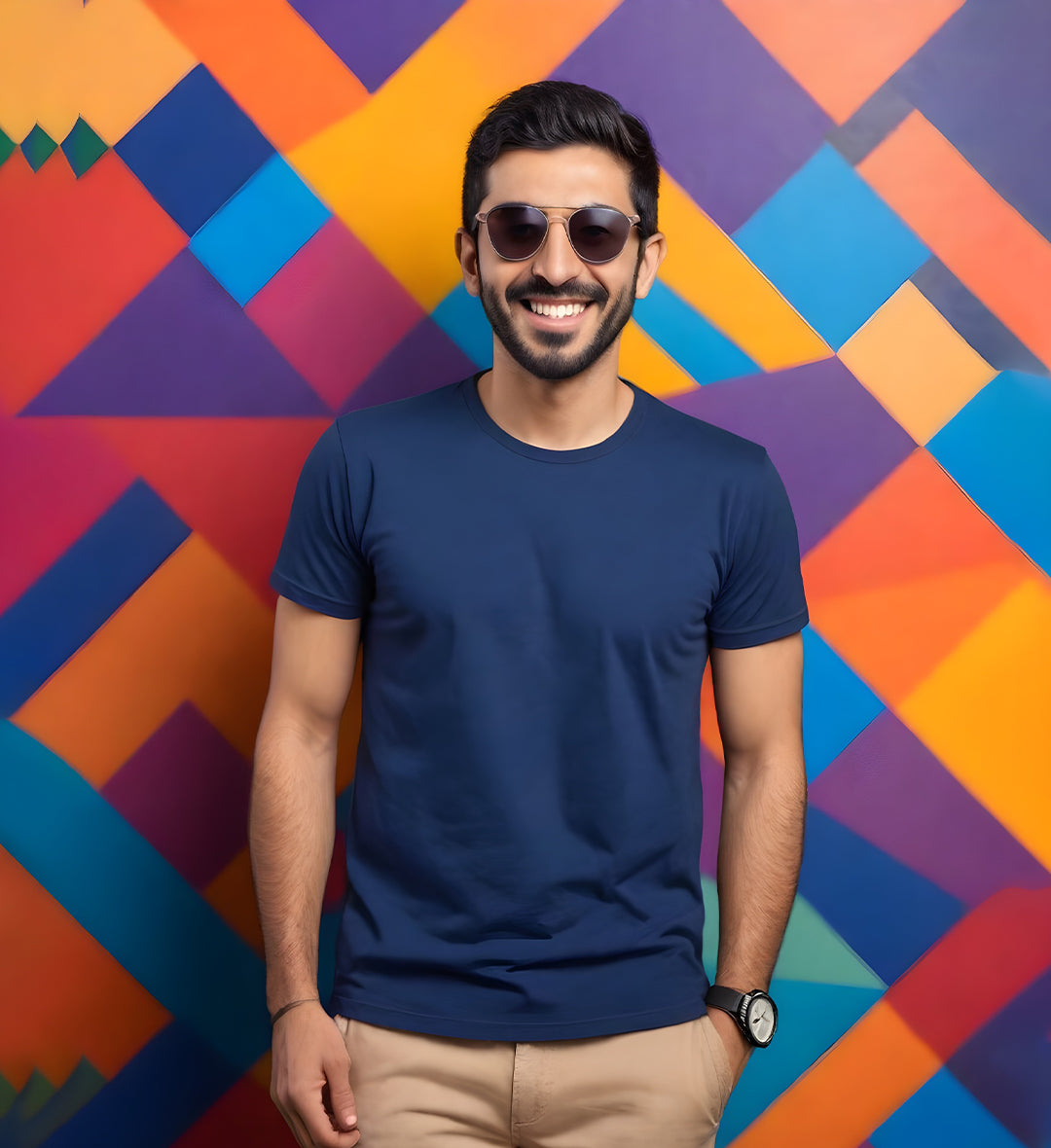 Black  Round Neck  T-Shirt