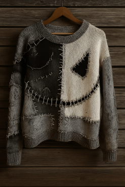 Stitched Chaos Patch Sweater